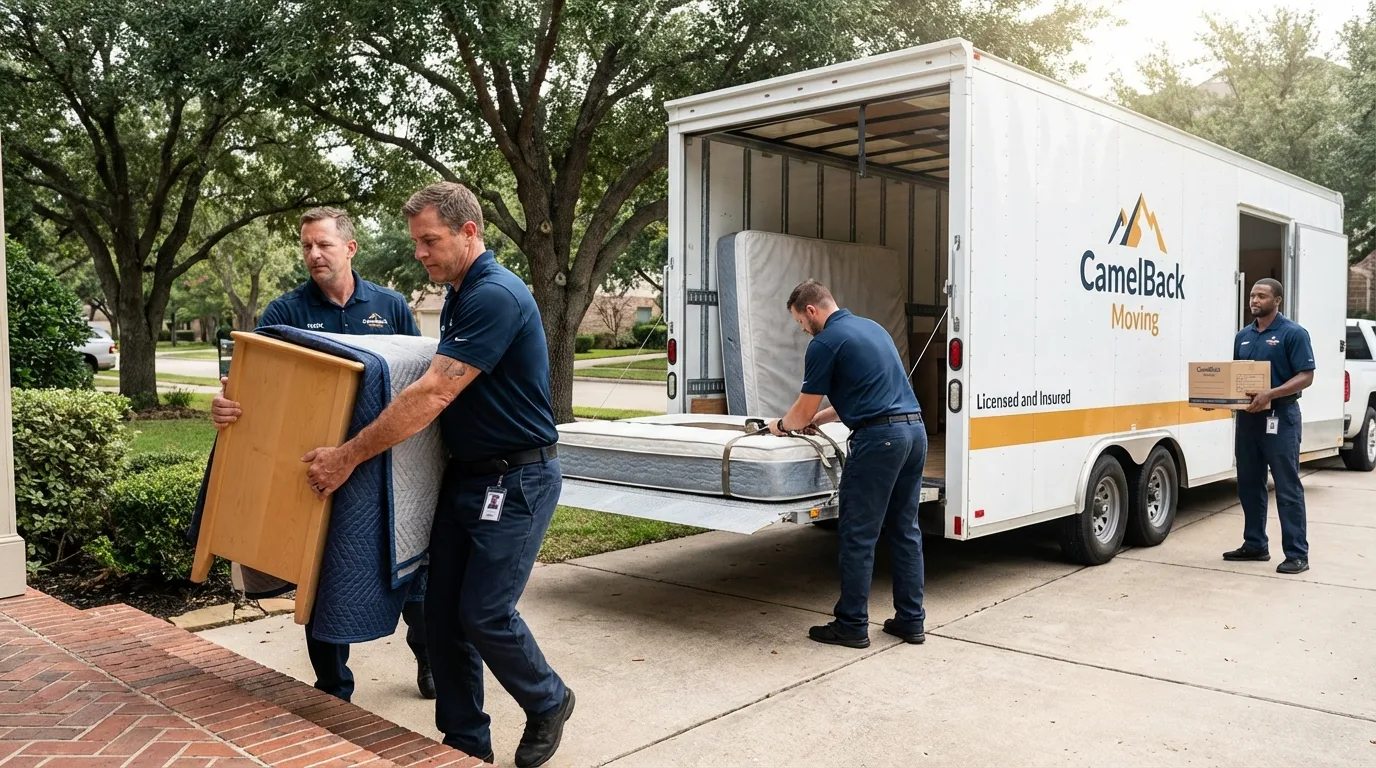 Crew loading residential truck for cross-state move from King William, VA